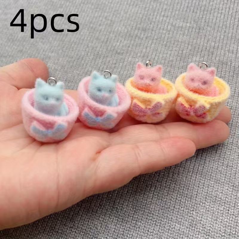 4pcs 3D plush resin cat pendan - Resin Art Essentials recension och pris