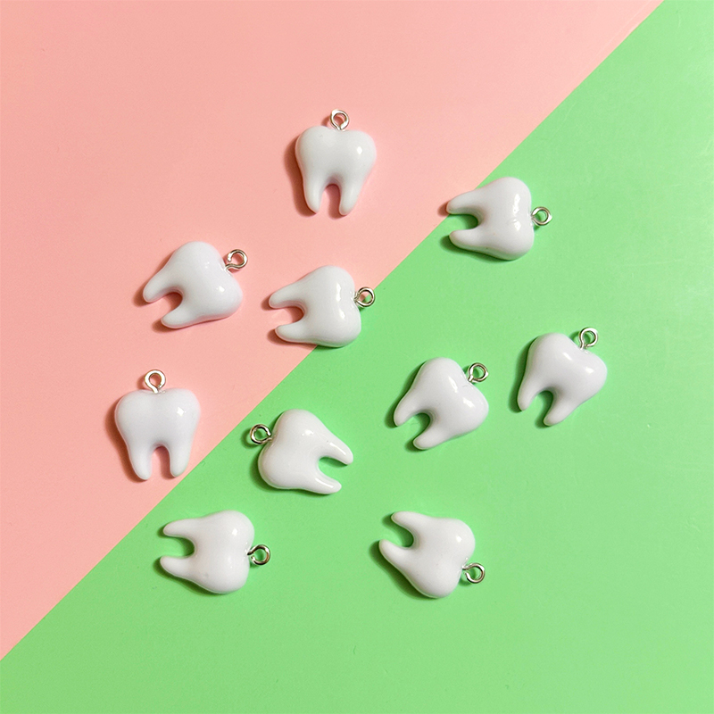 10pcs Cute White Teeth Resin P - Resin Art Essentials recension och pris