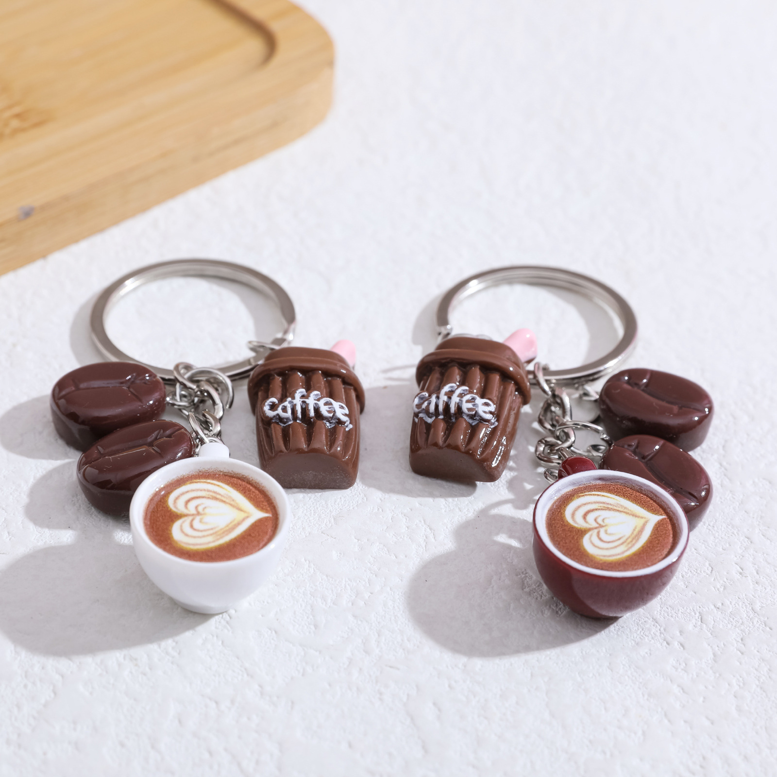 Mini Cute Coffee Latte Art Des - Resin Art Keychain Design recension och pris