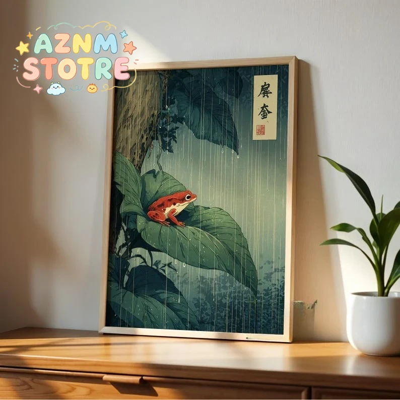 1pc Japanese Frog Canvas Wall  - Resin Art On Canvas recension och pris