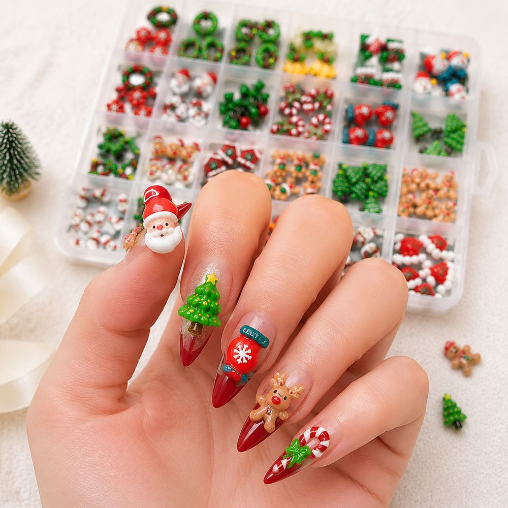 Holiday Season Resin Nail Char - Xmas Resin Art recension och pris