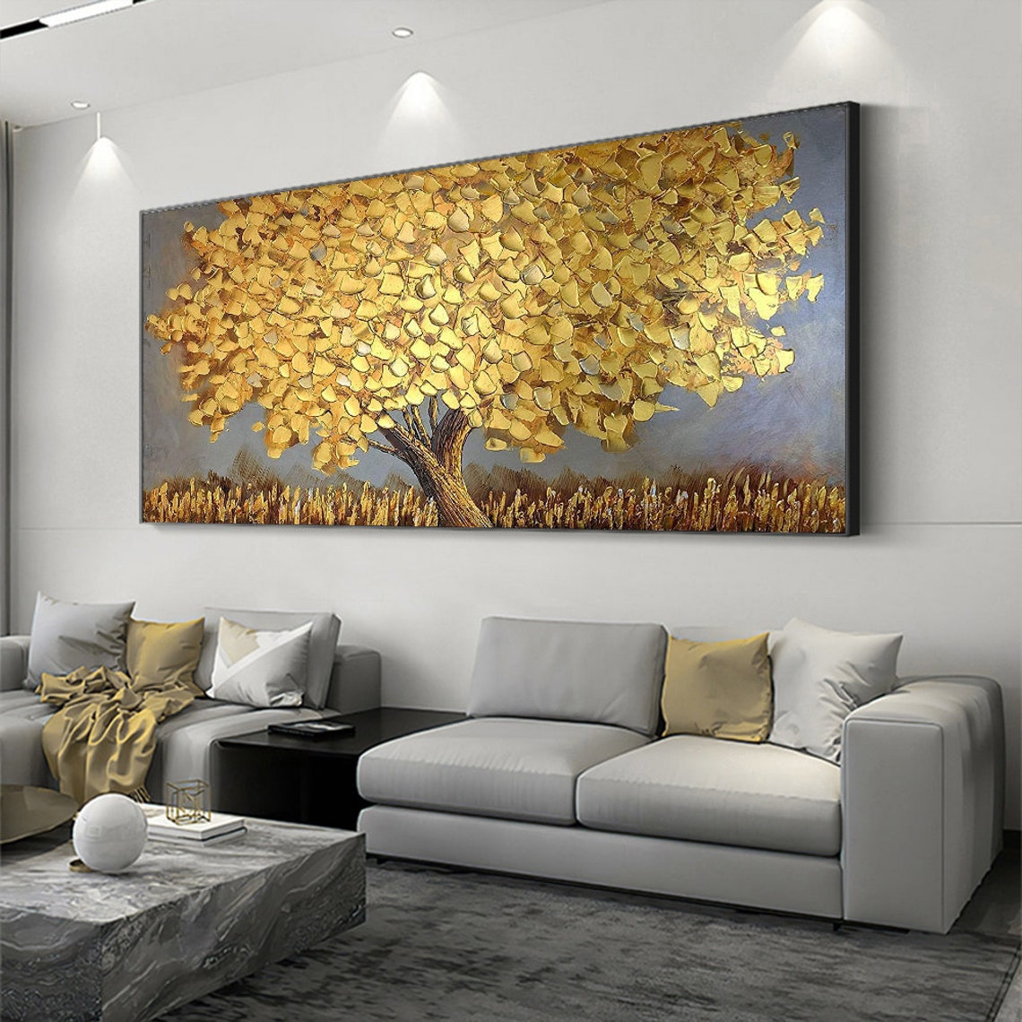 Blooming Gold Tree On Canvas A - Resin Art On Canvas recension och pris