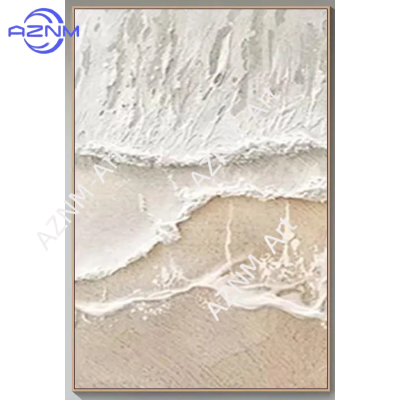 1/3Pcs Textured Beige Coastal  - Resin Art On Canvas recension och pris