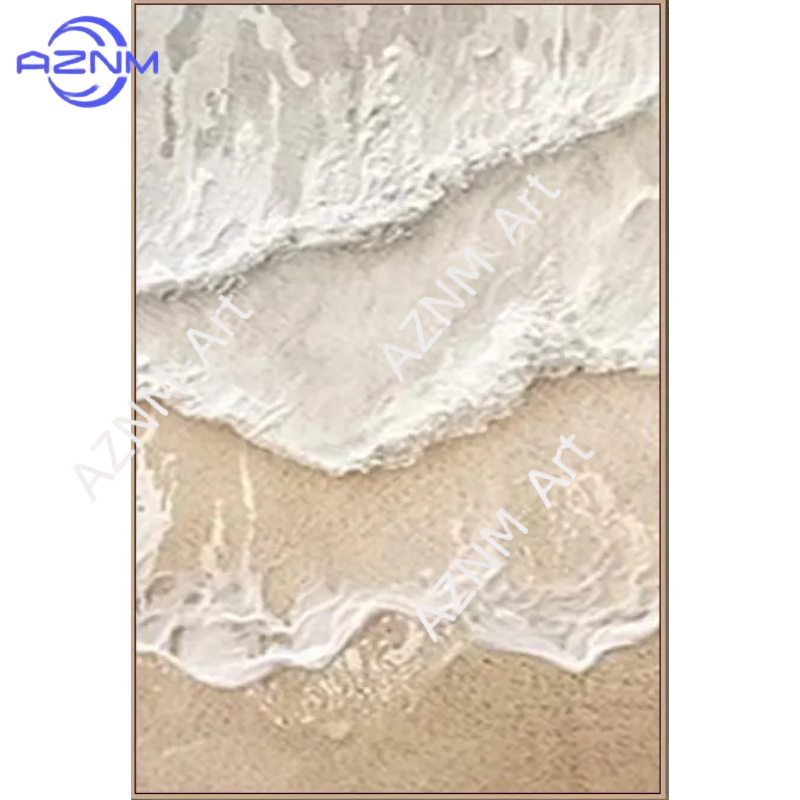 1/3Pcs Textured Beige Coastal  - Resin Art On Canvas recension och pris